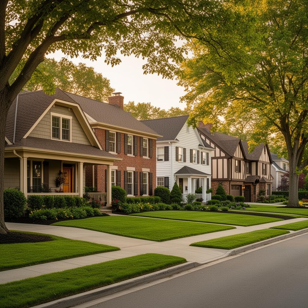 Beautifully manicured front yard